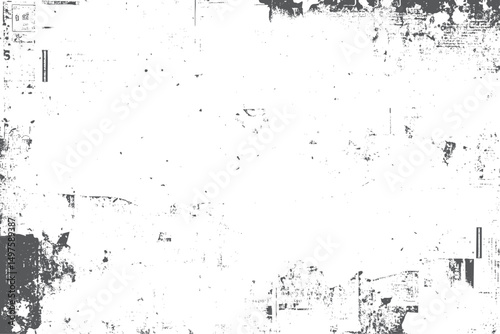 Black distressed texture with grain noise. Rough surface details overlay design. Sketchy lines and dust create analog texture look.