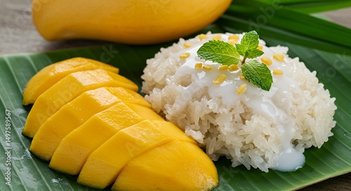 Wallpaper Mural Mango sticky rice dessert food Torontodigital.ca
