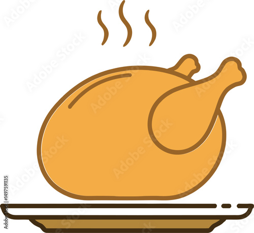 
Roasted Chicken Icon: Delicious & Simple Design