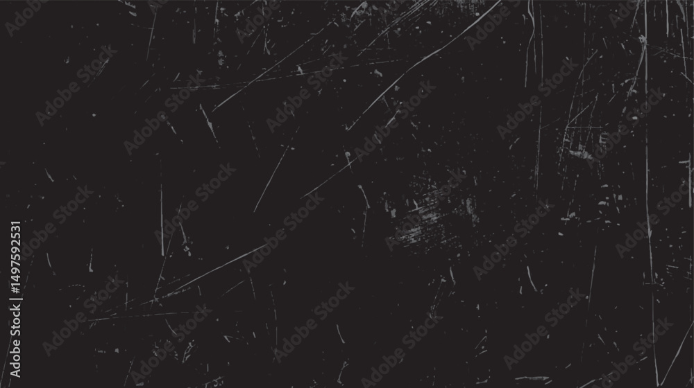 Scratched black surface background with rough feel. Dirty grunge texture gives vintage look. Distressed patterns suitable for old-style art.
