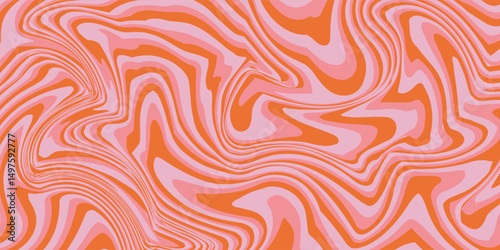 Psychedelic trippy y2k retro background swirl. Simple vector illustration. Groovy wave print. Vintage background. Psychedelic groovy spiral