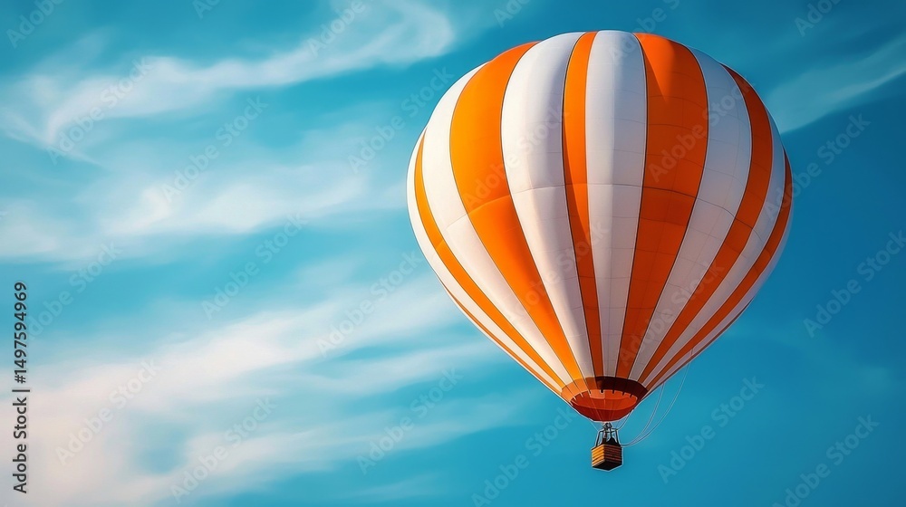 Fototapeta premium Experience the freedom of flight with this picturesque balloon in the clouds.