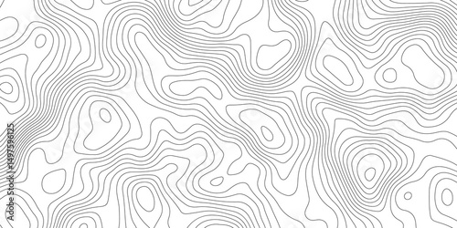  abstract topographic map with contour lines terrain in black and white style, illustrating elevation changes and geographical features with precision.