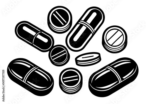 vector illustration of a set of shoes icons