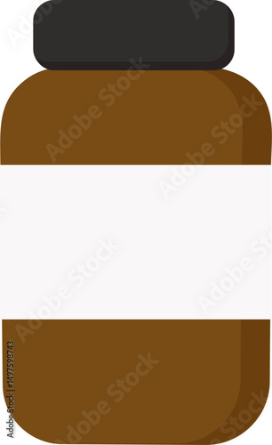 Simple Medicine Bottle Icon Illustration