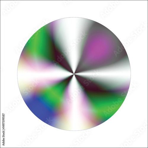 gradient,chromatic,radial flat vector illustration of colorful chromatic metallic radial gradient circle shape background element