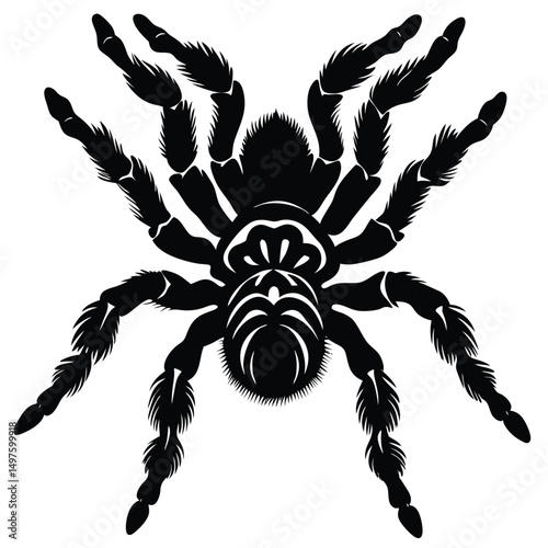 Black Tarantula Spider Illustration Detailed Vector Graphic
