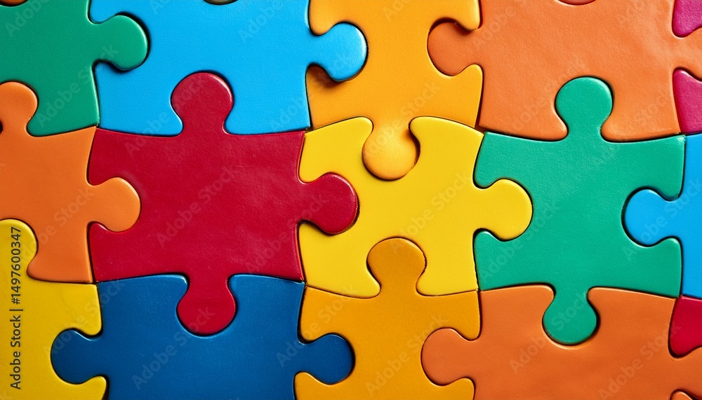 Fototapeta premium colorful pieces puzzles background world autism awareness day concept top view