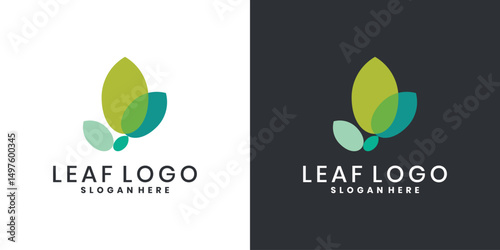 Abstract leaf logo design for eco-friendly, organic and health brands