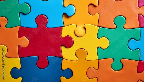 colorful pieces puzzles background world autism awareness day concept top view