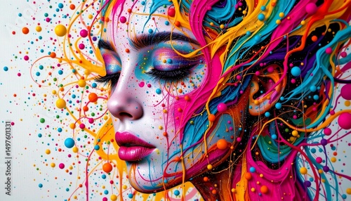 art splash painting with emotional art performance and color splash choreography