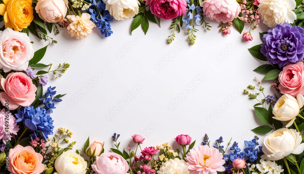 custom made wallpaper toronto digitalSeamless digital painting of flower border, empty center