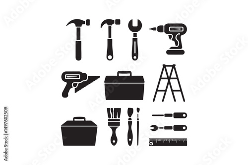 Home Improvement Tools Silhouettes