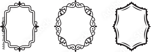 Set of decorative circular frames with intricate designs, perfect for invitations, certificates, or creative projects needing elegant and ornamental borders.