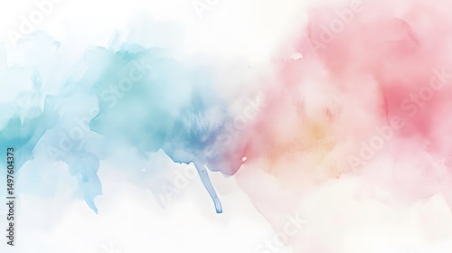 Horizontal arrangement of soft watercolor colors in splatter form against a white background.