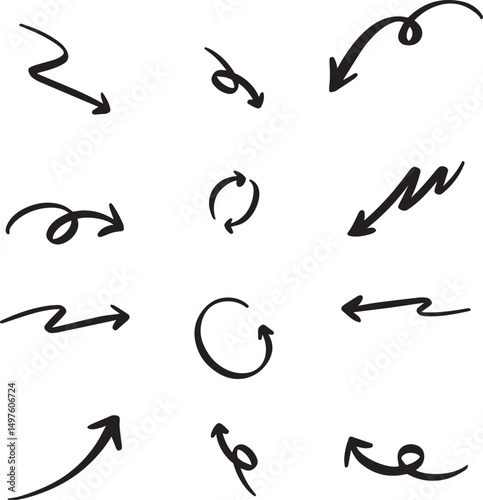Hand Drawn Arrow Editable Illustration Collection
