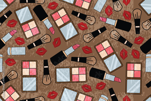 seamless makeup pattern for background,cloth,cover,etc