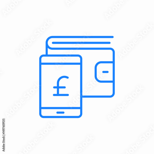 digital wallet pound icon sign vector