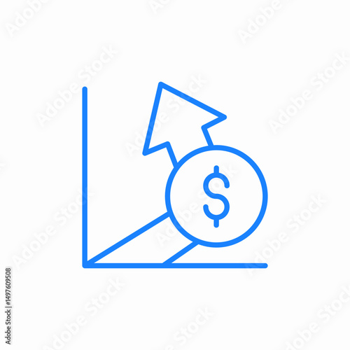 dollar growth icon sign vector