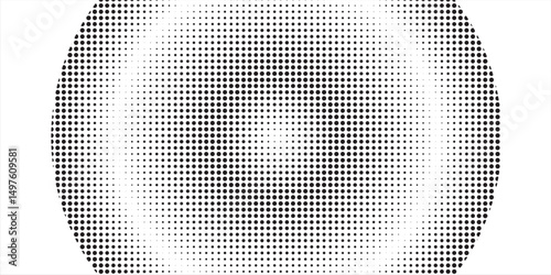 monochrome round gradient halftone dots background. vector illustration. abstract regular pop art dots on white background