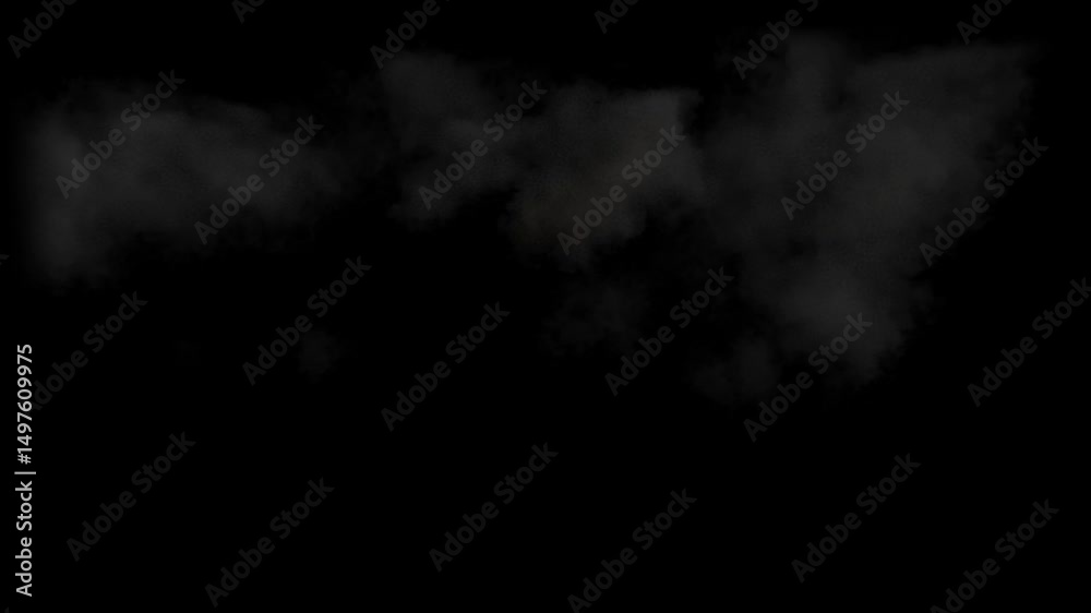 Large Canon Muzzle Flash with yellow and orange Flames and dense Smoke with fast Dissipation on a black background