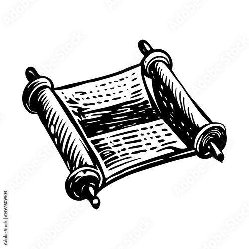 A vintage style illustration of sacred scroll