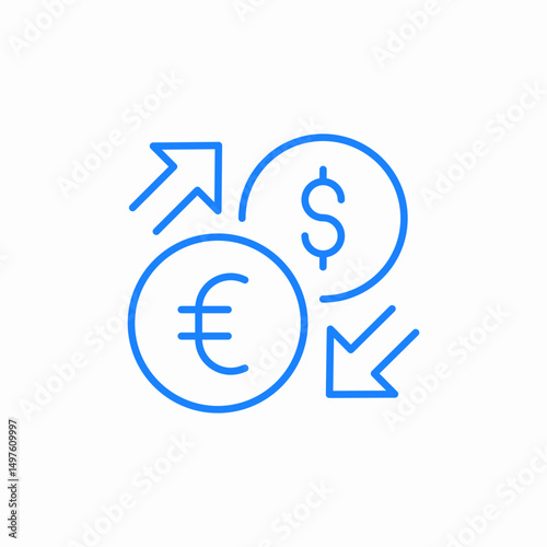 euro dollar exchange icon sign vector