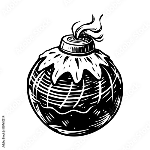 A sketchy style illustration of chocolate bomb