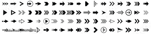 Collection of arrow icon. Black arrows directional arrow icon on white background.