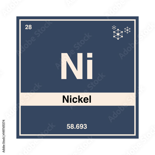 nickel periodic vector isolated on transparent background