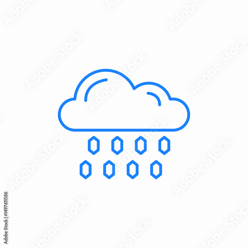 graupel raining icon sign vector
