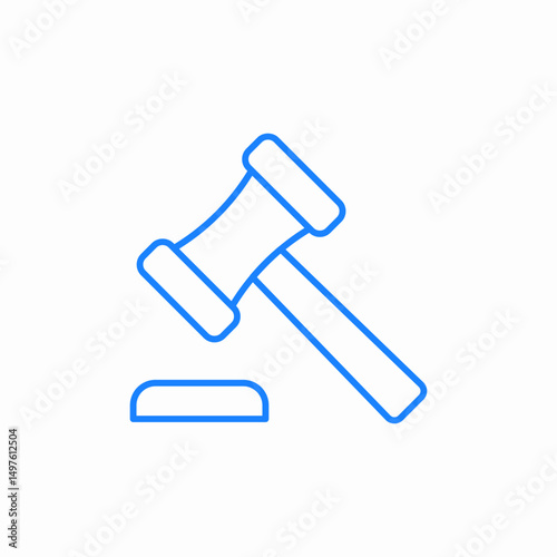 judge hammer icon sign vector