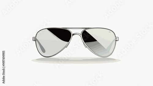 Close-up studio shot of a pair of silver aviator sunglasses against a pure white background. The sunglasses feature a mirrored gradient lens,