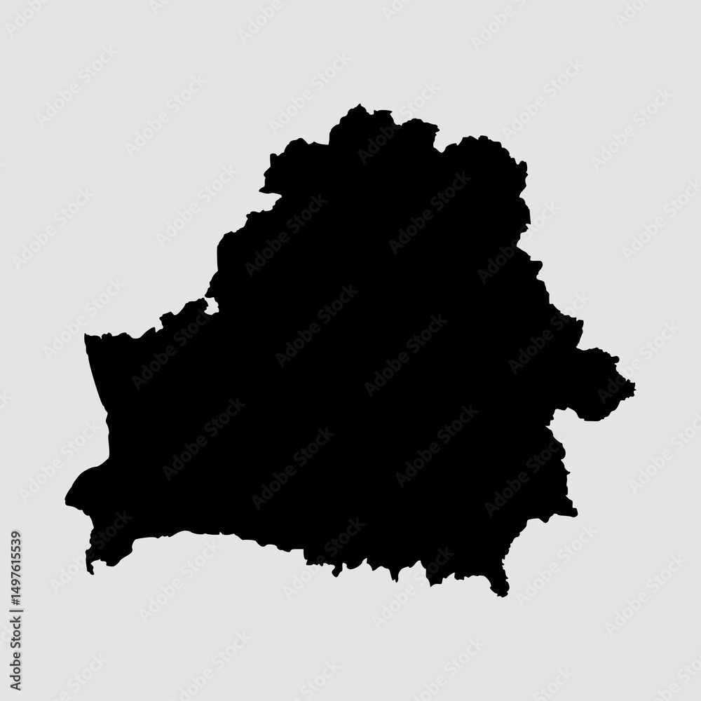 Fototapeta premium belarus black silhouette map isolated on grey background 