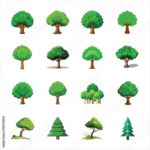 The Beauty Of Trees, Collection of Green Trees and Plants Logo