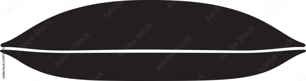 Fototapeta premium Simple Black Silhouette of a Bolster Pillow Icon