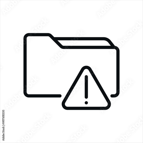 Warning alert folder caution outline vector icon