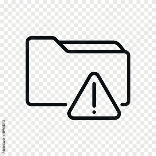 Warning alert folder caution outline vector iconWarning alert folder caution outline vector icon
