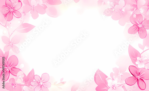 Delicate Pink Floral Border