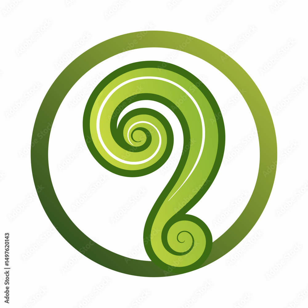 Fototapeta premium Fiddlehead icon on white background