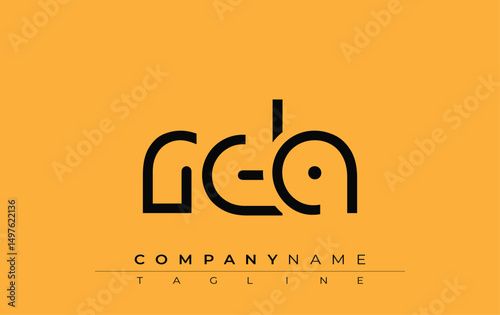 RDA abstract letter design. Modern Business Logo Design With Abstract Typography and Contemporary Style