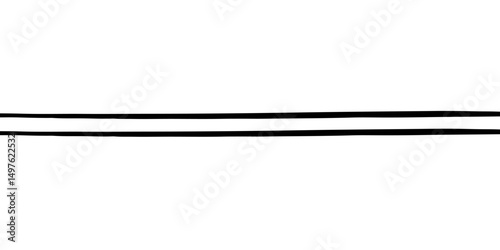 Permanent marker lines for underlining and highlight. Black marker stroke collection