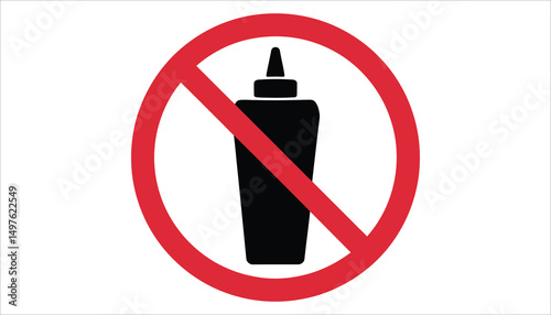 No Sauce Bottle Icon Vector Isolated Warning Sign