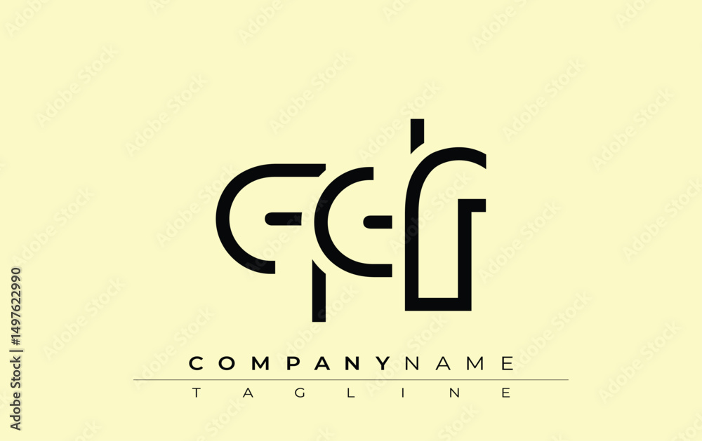 Obraz premium QDF abstract letter design. Modern Business Logo Design With Abstract Typography and Contemporary Style
