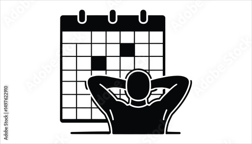 Relaxation Schedule Calendar Icon for Time Off and Vacation Planning