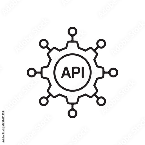API icon in flat style Software integration vector illustration on isolated background Algorithm programming sign business concept