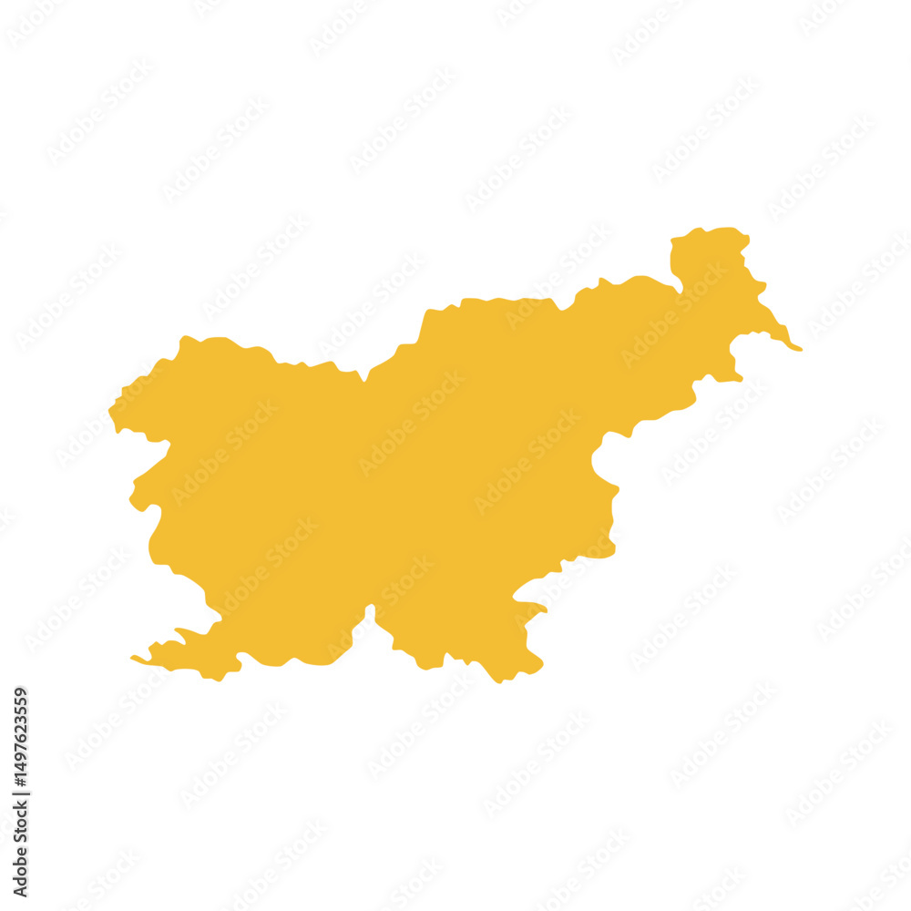 Fototapeta premium Slovenia Map Vector Illustration Yellow