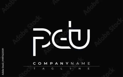 PU abstract letter design. Modern Business Logo Design With Abstract Typography and Contemporary Style