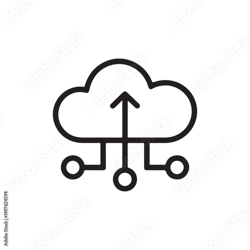 Cloud Computing thin line Icon Vector Symbol Design Illustration photo
