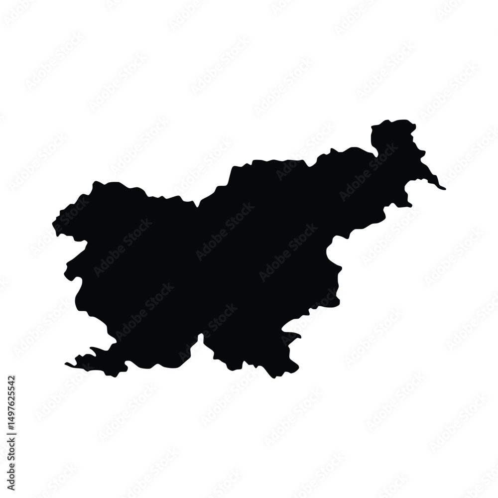 Obraz premium Slovenia Map Black Silhouette Vector